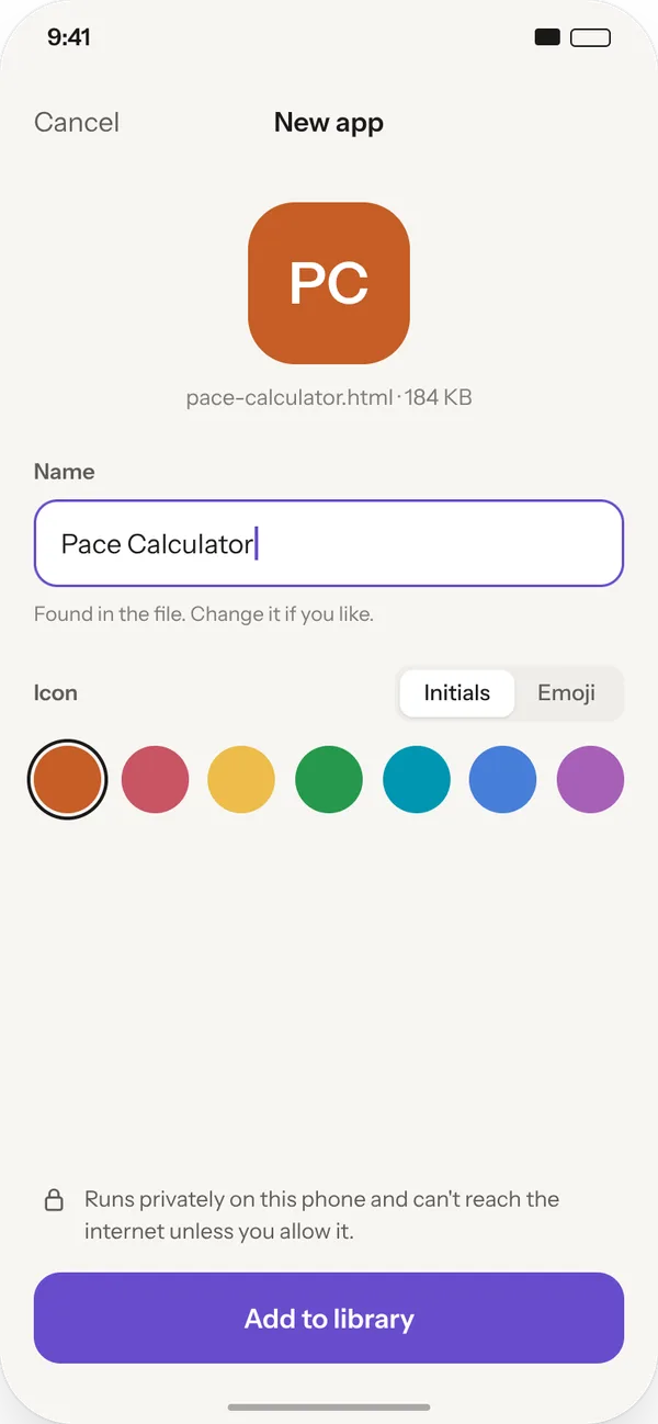Naming a new app